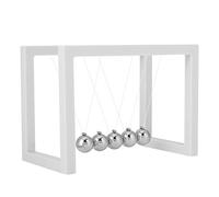 Naroote Pendulum Ball Physics Toy Elegant Metal Desktop Decoration for Home Office Relaxation and Learning - 1.6cm Ball Diameter (White)
