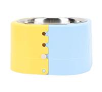 Naroote Pet Bowl, Increase the Easy to Clean Multiple Uses of Multiple Uses with Home Plastic Support (Blue and Yellow)