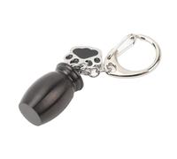 Naroote Pet Urns Keychain, Stainless Steel Dog Ashes Keepsake Memorial Jewelry, Urn Keychain with Print, Ideal for Dog & Cat Cremation Ashes Storage (Black)