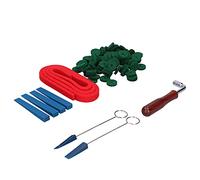 Naroote Piano Tuner Tool Kit Durable Stainless Steel L-Shaped Tone Wrench Rubber Mute Sticks Blocks Musical Instrument Repair Kit for Professional Pianists Metal + Rubber + Wool Felt