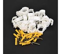 Naroote Pipe Clamp, 20pcs 16/20/25/32mm PPR Water Pipe Clamp Gas Fixed Buckle Plastic Clips with Screws (20mm+Screws 20pcs)