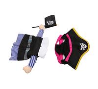 Naroote Pirate Costume For Cats Stretchy Color Matching Role Play Skin Friendly Cartoon Print Pirate Suit Comfortable For Pets For Cats Party For Christmas (XL)