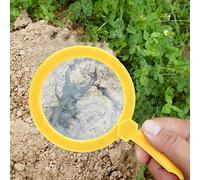 Naroote Plastic Handheld Kids Magnifying Glass 3X Educational Tool with Stand for Exploring Nature and Safe Durable Design