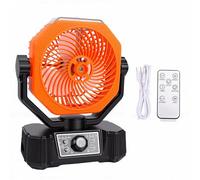 Naroote Portable Camping Fan, Battery Powered Personal Misting Fan with LED Light, Automatic Oscillation, Low Noise Operation, Summer Cooling Devices for Travel, Bedroom, Office