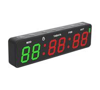 Naroote Portable Gym Timer, Magnetic Rechargeable Interval Timer with Clock Function, Countdown & Count Up Modes, Flexible Time Display, for Outdoor Yoga, Gym Workouts, Running