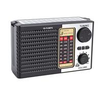 Naroote Portable Radio Am Fm Sw, Rechargeable Solar Radio with LED Light, Multiple Charging Methods, Built in Solar Panel, Multifunctional Retro Design, for Camping Hiking