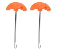 Naroote Precise Exhaust Spring Puller Tool Heavy Duty T Handle Style Remove Install Brake Spring Hook Puller Tool for Motorcycle Bike ATV, Stainless Steel 2PCS (Orange)