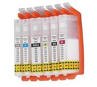 Naroote Printer Ink Set for Clear Printing 6PCS PGBK BK C M Y GY Reusable Smooth Output Combo Pack for Documents (350-351)