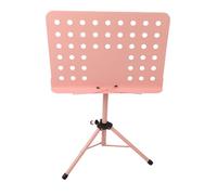 Naroote Professional Music Book Stand, Folding Design Multifunctional Portable Sheet Music Stand Stable Structure Wear Resistant ABS and Metal for Orchestras (Pink)