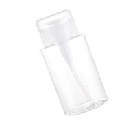Naroote Push Down Dispenser Bottle, Refillable Clear Press Pumping Bottle, Travel Container with Dust Proof Lid, Ideal for Nail Polish, Makeup Remover, Toner & Travel (200ml)
