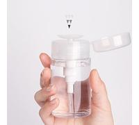 Naroote Push Down Dispenser Bottle, Refillable Clear Press Pumping Bottle, Travel Container with Dust Proof Lid, Ideal for Nail Polish, Makeup Remover, Toner & Travel (100ml)