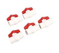 Naroote PVC Ball Valve T Handle Switch 5 Pcs for Swimming Pools Water Supply Control Durable Lightweight (25mm)
