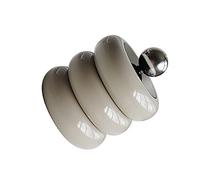 Naroote Qtip Holder Elegant Doughnut Shape Cotton Swab Dispenser with Lid for Bathroom and Makeup Station - Durable Resin and Acrylic Design (Khaki 3 Layers)