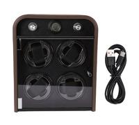 Naroote Quiet Watch Winder, 4 Slot Watch Winder Box with Temperature Humidity Sensor, 5 Levels Adjustable, Bluetooth & LED Light for Automatic Watches