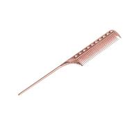 Naroote Rat Tail Hair Comb, Teasing Comb Styling Professional Barber Aluminum Metal Metal Rat Tail for Salon & Personal Use (Rose Gold)