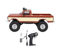 Naroote RC Crawler Truck, Remote Control Off Road Racing Pickup Toy with Seven Color Roof Light, Stable Signal Transmission, Climbing Toy for Various Ground Conditions (Brown)