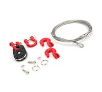 Naroote RC Steel Rope Set Three-Piece RC Pulley Lock Sleeve for Climbing Car Decoration for Hsp Axial Scx10 D90 Hpi