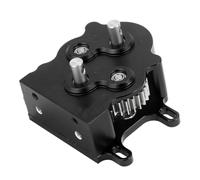 Naroote RC Transmission Case, Stable and Lightweight Dual Outer Rotor Motor Aluminum Alloy Gearbox for SCX10 1/10 Scale Crawler (Black)