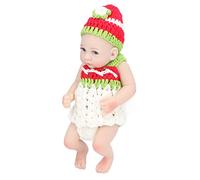 Naroote Reborn Doll Toy, Delicate Eyelashes Pink Lips Newborn Reborn Baby Doll Knitted Clothes Silicone Flexible Limbs for Home Play for 3 + Years Old Kids (10inch white girl with open eyes)