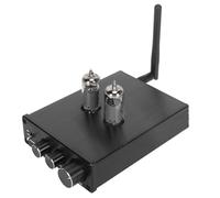 Naroote Receiver with Electronic Tube, Sustainable Adjustment Button Amplifier with Tube Alloy Aluminum Stereo Double Entry for House (UK Plug)