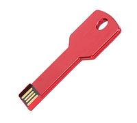 Naroote Red USB Flash Drive Key Shape Durable Aluminum Alloy U Disc for Home and Car Use 32GB (32GB)