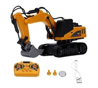 Naroote Remote Control Excavator Toy Alloy and ABS Desktop Construction Toy with App Control Dual Operation Lifelike Digging Motions for Kids Collectors Desk Display (Yellow)