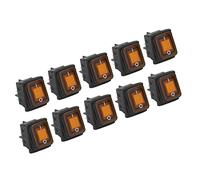 Naroote Rocker Toggle Switch Durable 2 Position On Off Function for Boat 10Pcs LED Light 30A 125V (Orange)