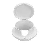 Naroote Rope Deck Pipe White PP Marine Round Hinged Deck Pipe 3 3 4 Inch Cutout Snap In Cover Flat Open Guard Design for Boats Yachts RVs