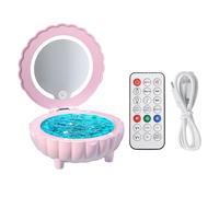 Naroote Seashell Projector Light, BT Speaker Mood Lamp, 7 Color Changing Lamp with 3 Color Fill Light Mirror & 5W Wireless Speaker Remote, Ideal for Bedroom Decor (Pink)