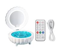 Naroote Seashell Projector Light, BT Speaker Mood Lamp, 7 Color Changing Lamp with 3 Color Fill Light Mirror & 5W Wireless Speaker Remote, Ideal for Bedroom Decor (White)
