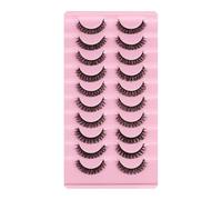 Naroote Self-Adhesive False Eyelashes Thick 10 Pairs Reusable Eye Lashes for Daily Use Black Color (1)