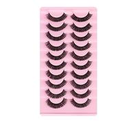 Naroote Self-Adhesive False Eyelashes Thick 10 Pairs Reusable Eye Lashes for Daily Use Black Color (3)