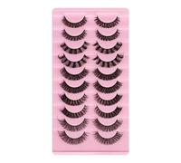 Naroote Self-Adhesive False Eyelashes Thick 10 Pairs Reusable Eye Lashes for Daily Use Black Color (6)