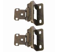 Naroote Self Closing Cabinet Door Hinge, Semi Wrap Overlay Cupboard Hinge Enhanced Safety High Strength 1/2in 2Pcs Steel for Campervan for Kitchen (Bronze)