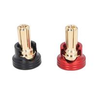 Naroote Set of Knobs for Rc Heat Heat Ominous, Aluminum and Copper Alloy Excellent Conductivity 2 Pieces Banana Spine Caps for Divere for Battery Rc Robust and Durable Cars (5mm)