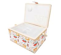 Naroote Sewing Basket, Sewing Storage Basket Large Capacity Portable Storage Box with Detachable Plastic Tray Organizer for Mending
