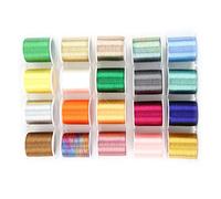 Naroote Sewing Machine Thread, Thread for Sewing Polyester Thread 300 Meters 20 Colors Sewing Machine Kit Accessories 20Pcs Embroidery Threads Polyester Sewing Thread Set for Hand and