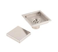 Naroote Shower Drain, Home Stainless Steel Square Shape Antiodor Drain Waste Gate, Bathroom Floor Drains, Shower Drains Assembly with 4.3x4.3inch, Ideal for Kitchen Balcony Garage
