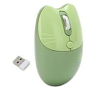 Naroote Silent Click Wireless Mouse Adjustable DPI for Office Laptop, BT5.1 2.4GHz Mute Mouse for Girl School, Portable ABS Material (Green)