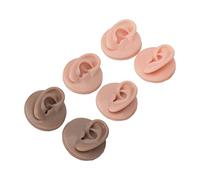 Naroote Silicone Ear Model Set 3 Pairs Lifelike Soft Experience for Ear Piercing Practice Teaching Display in Light Medium Dark Skin Color