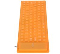 Naroote Silicone Keyboard, Roll Up Keyboard Rubber Keyboard Silicone Keyboard Fully Sealed Design Lightweight Portable Silent Soft Comfortable USB Wired Silicone Keyboard for PC (Orange)