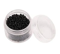 Naroote Silicone Micro Links Rings Beads Hair Extension Tool Durable&Reliable 1000pcs for All People 3x2x2mm Black/Brown Hair Extension (Black)