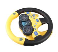 Naroote Simulation Steering Wheel Toy for Kids, Educational Driving Imitation Toy with Fun Colors for Early Learning, Made of Durable ABS, Includes Suction Cup Bases (Yellow)