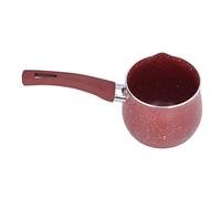 Naroote Single Handle Coffee Warmer Boiling Pot Non Stick Anti Scalding for Cooking, Portable Mini Milk Pan Aluminum Alloy for Home Restaurant (Red)