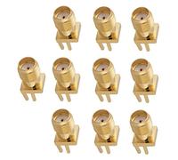 Naroote SMA, Brass SMA Female Base Socket 10pcs Brass Female Base 50 Ohm RF Connectors