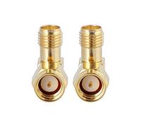 Naroote SMA Connector Right Angle Adapter, 50 Ohm | Pure brass material, low loss design, compatible with RF applications, easy to use