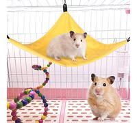 Naroote Small Pet Hammock Hanging Bed Safe Durable for Squirrel Hamster Sugar Glider Guinea Pig, Gray, 15.7x7.5x0.4in for All Seasons (Yellow)