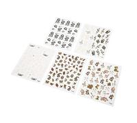 Naroote Snake Stickers, 5pcs Nail Art Stickers, Black, Plastic, Exotic Style, Animal Print Pattern, Rectangular Shape, Indoor Use, Self-Adhesive Nail Decals