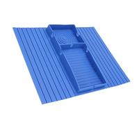 Naroote Sofa Arm Tray Table, Anti Slip Couch Arm Cup Holder, Portable Sofa Armrest Tray for Drink, Cups, Eats, Snacks, Phone, Remote, 13.4x16.9x0.2in (Dark Blue)