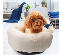 Naroote Soft Plush Pet Mat Warm Sleeping Pad for Dog Cat Puppy, Easy to Clean, for Keeping Warm in Winter, Pink/Gray/Light Brown 40x40x23cm (light brown long plush)